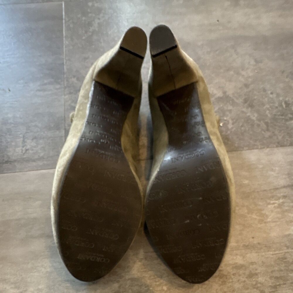 Cordani Beige Suede Mary Jane Round Toe Buckle Strap Block Heel 9 Standard - Picture 6 of 6